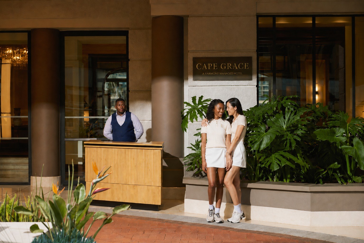 Stylish luxury couple enjoying Africa travel experience