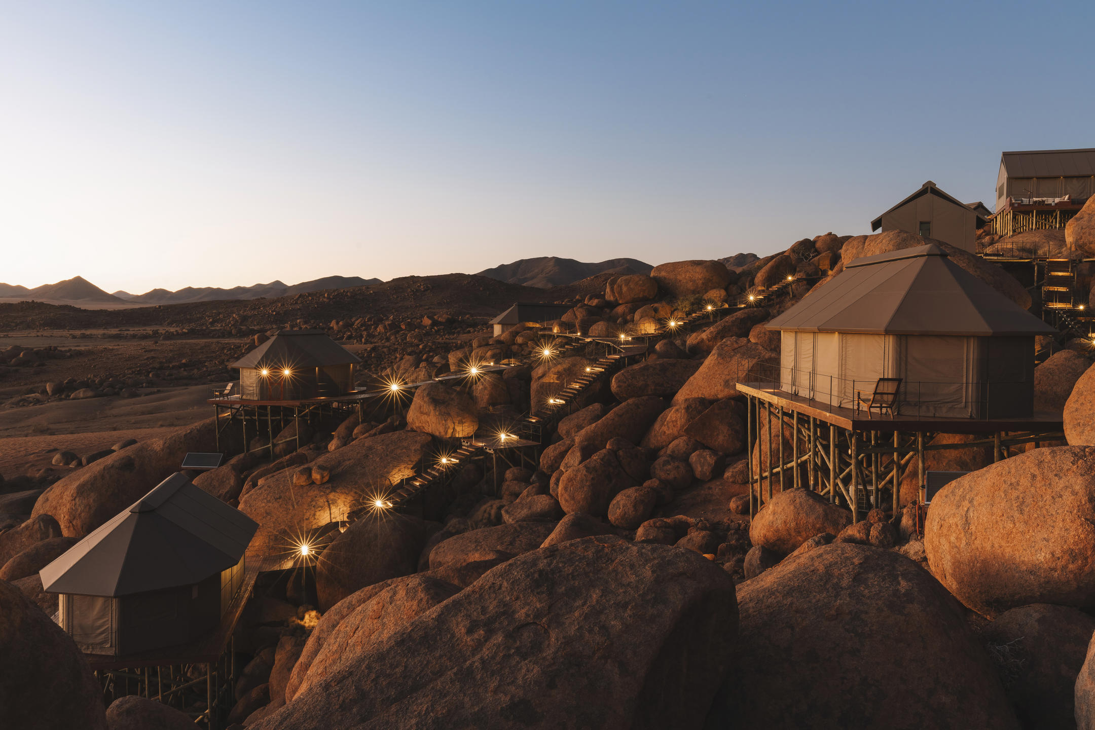 Sonop camp in the Namib at dusk