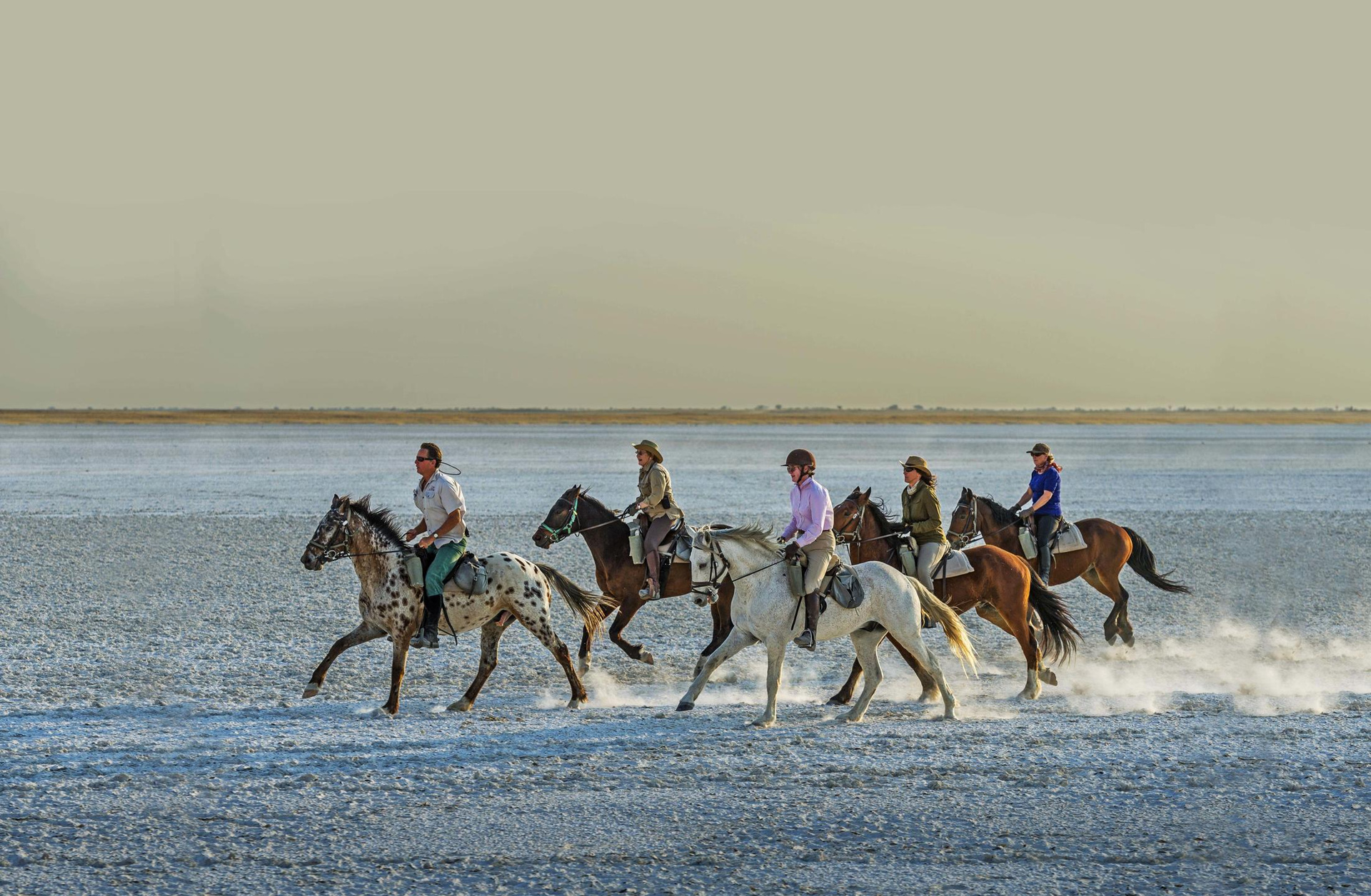 Makgadikgadi horseback experience at sunset