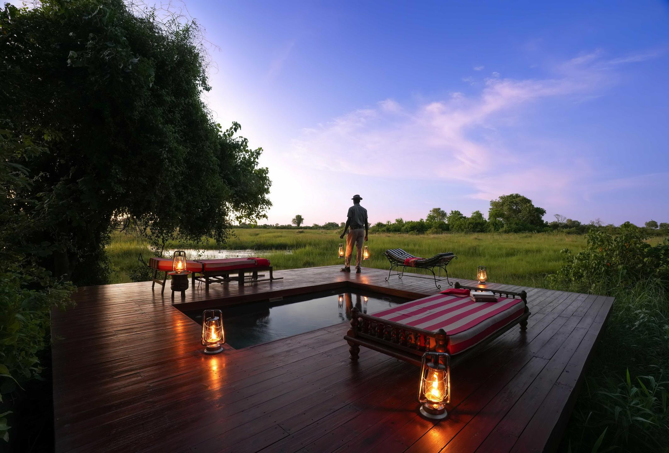 Delta river deck at evening