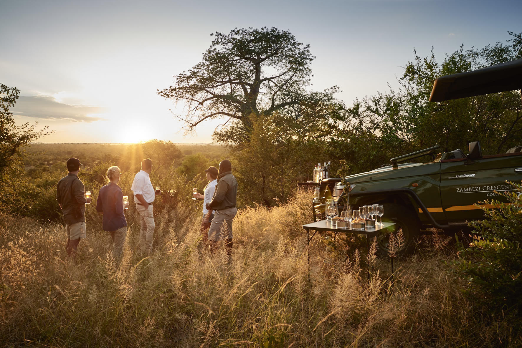 Sunset walk near Victoria Falls Island Lodge