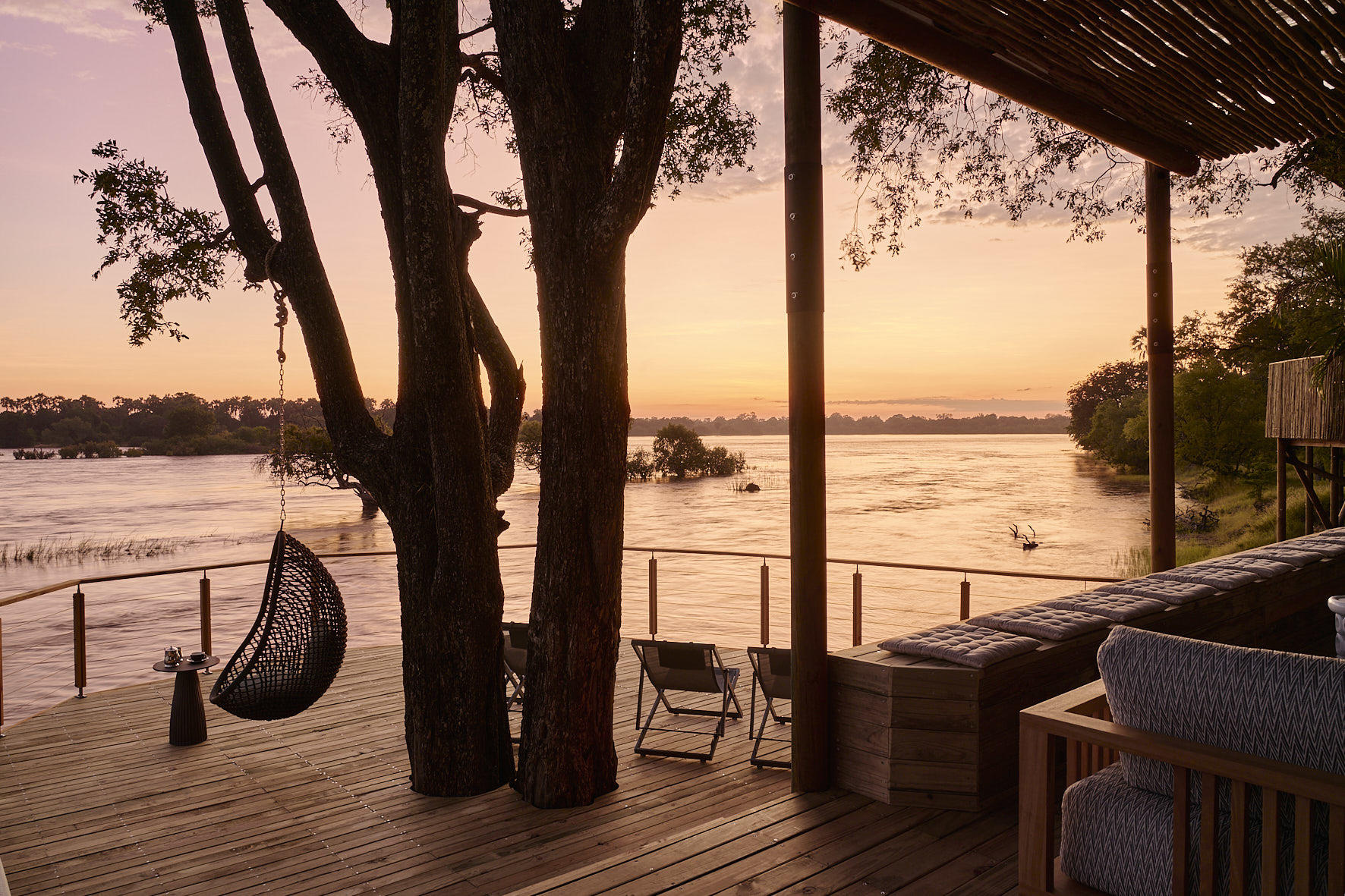 River or suite view at Victoria Falls Island Lodge