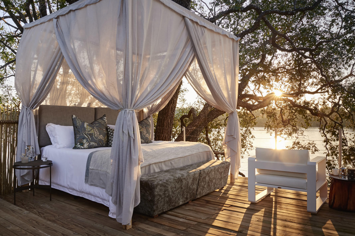 Island Treehouse Suite interior at Victoria Falls Island Lodge