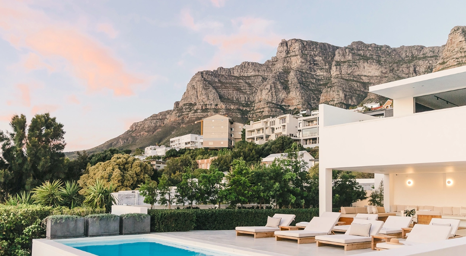 The Aven terrace and ocean-facing setting in Cape Town